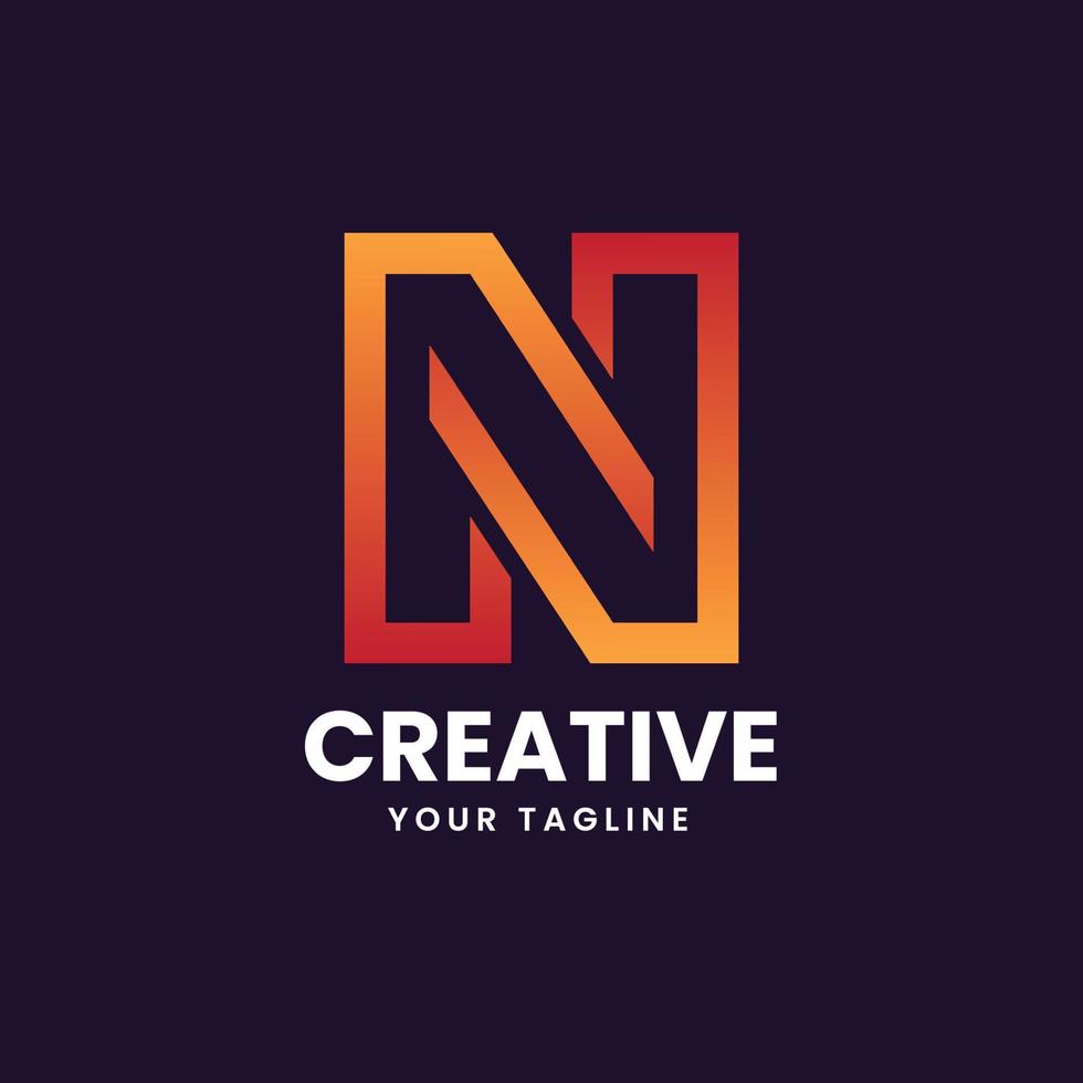 letra n design de logotipo criativo vetor