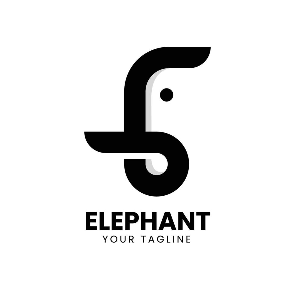 design de logotipo criativo simples de elefante vetor