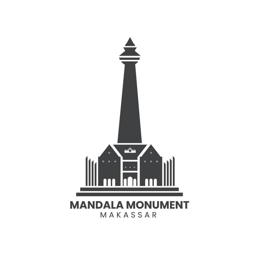 modelo criativo logotipo mandala monumento makassar vetor