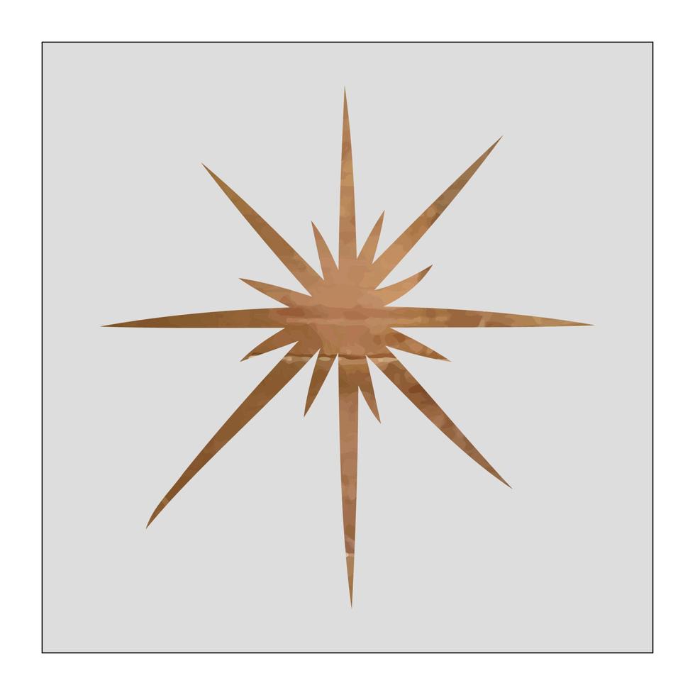 estrela de bronze abstrata para design de decoração. ilustração gráfica vetorial. vetor