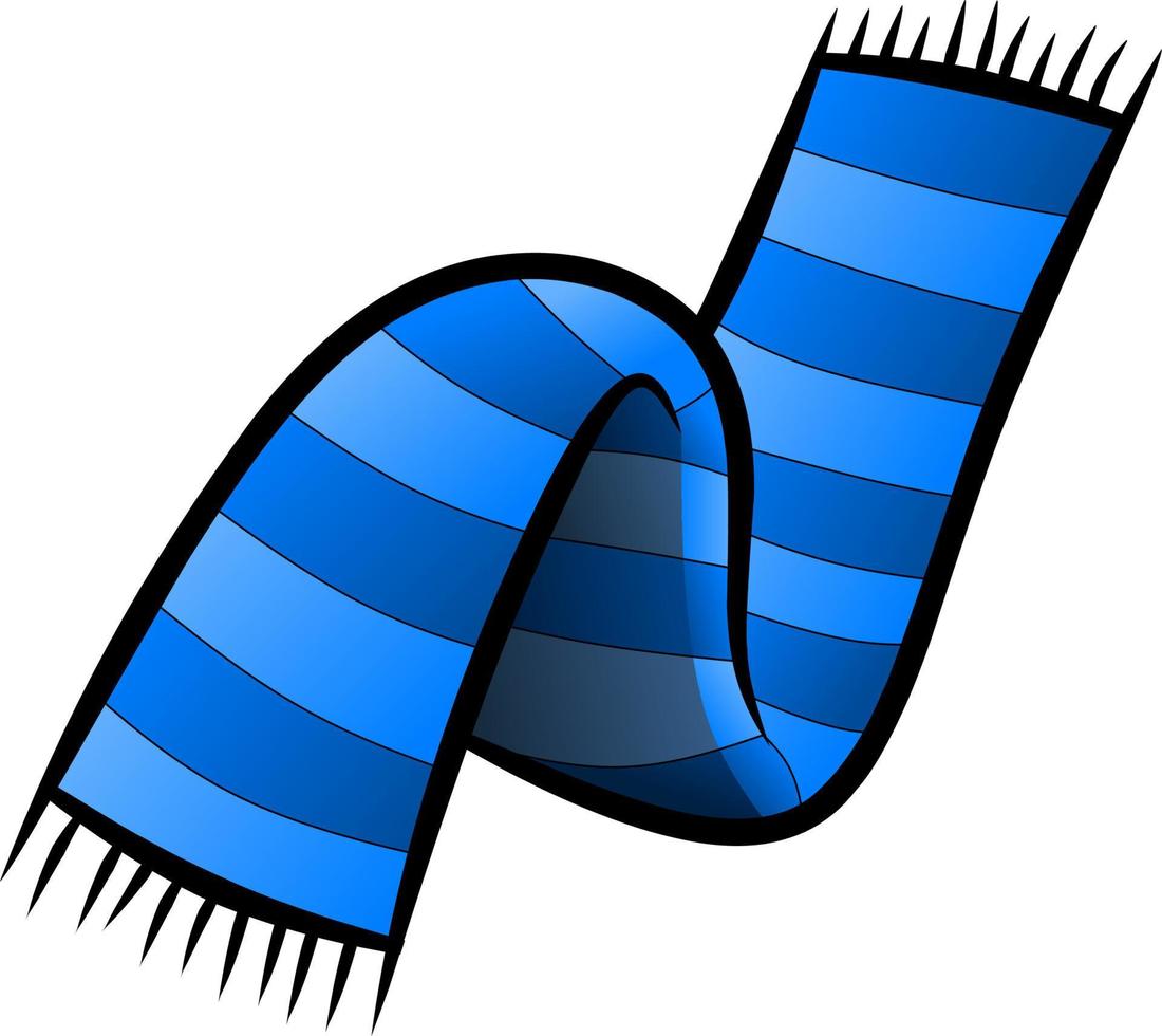 ilustração vetorial de cachecol isolado. vetor de listras de lenço azul para logotipo, ícone, símbolo, negócios, design ou decoração. lenço azul listrado ilustração. estilo hygge