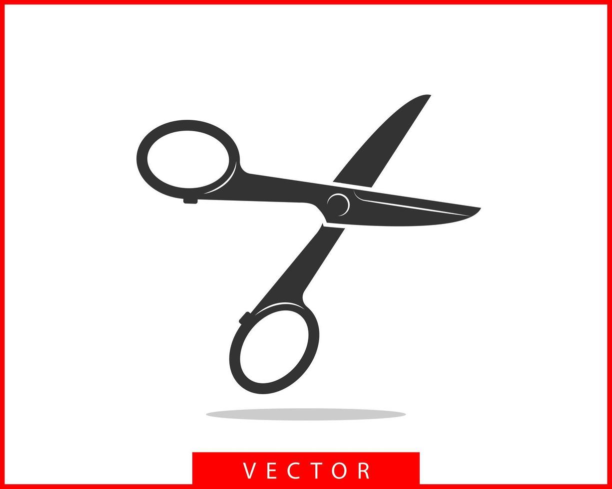 ícone de tesoura. elemento de design de vetor de tesoura ou modelo de logotipo. silhueta preto e branca isolada.