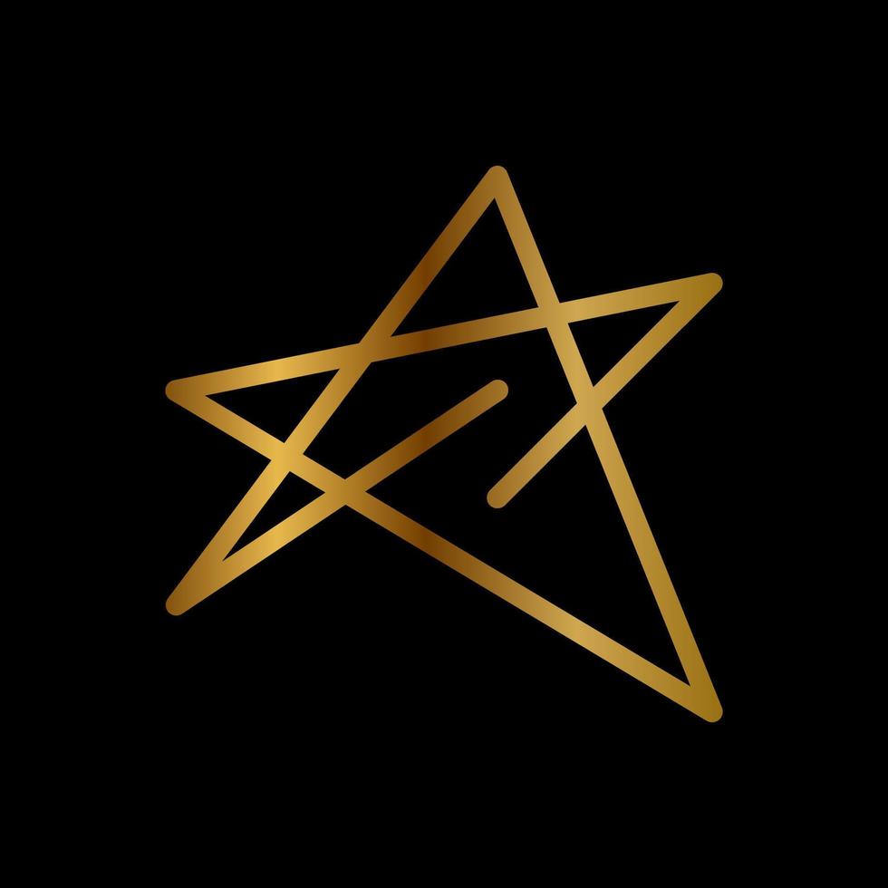 design de logotipo de estrela dourada. elemento de modelo de design de logotipo de vetor plano