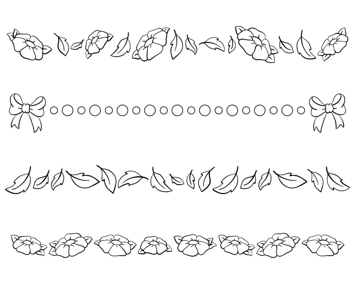 sublinhados e separadores de texto. coleção de vetores. conjunto vetorial isolado de bordas para texto, convites, cartões, livros, menu. elemento de projeto. vetor