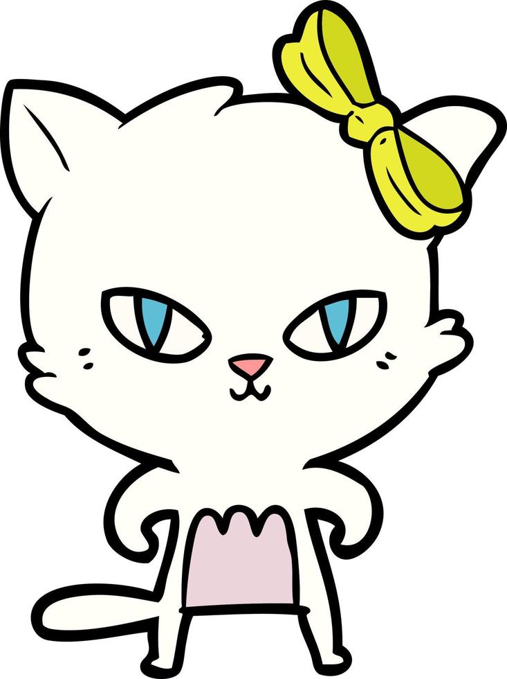 personagem de gato vetorial em estilo cartoon vetor