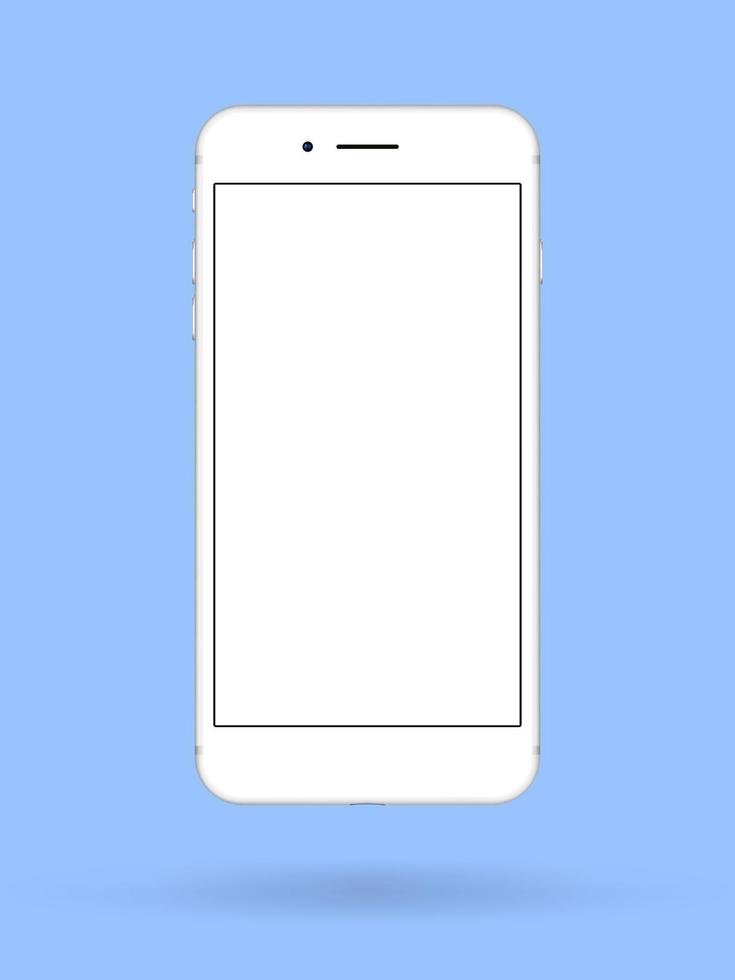 tela branca do smartphone 3d. ilustração em vetor de telefone móvel isolado.