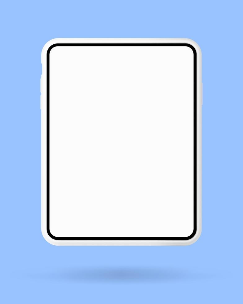 smartphone tablet 3d tela branca. ilustração em vetor de telefone móvel isolado.