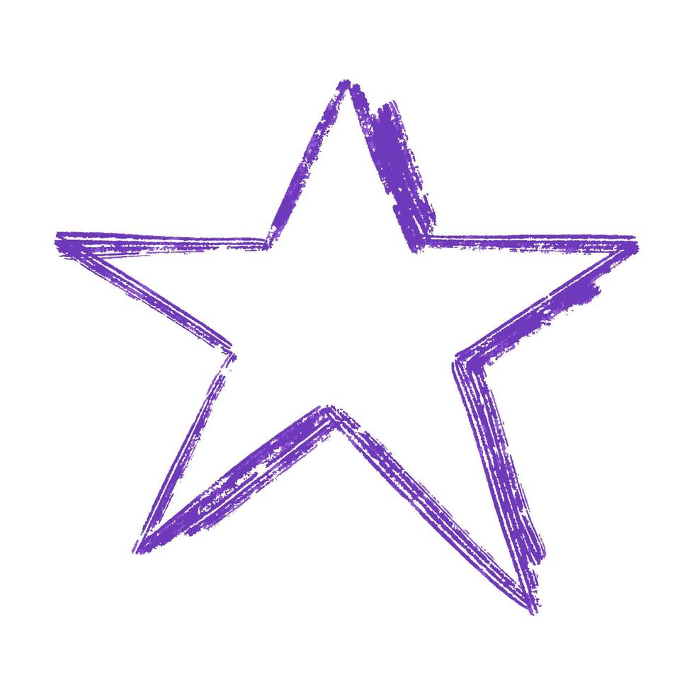 ilustração vetorial, efeito de contorno de lápis de estrelas, estrelas desenhadas à mão, rabiscos com lápis vetor