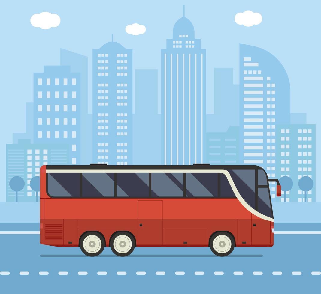 ilustração do conceito de ônibus público da cidade vetor