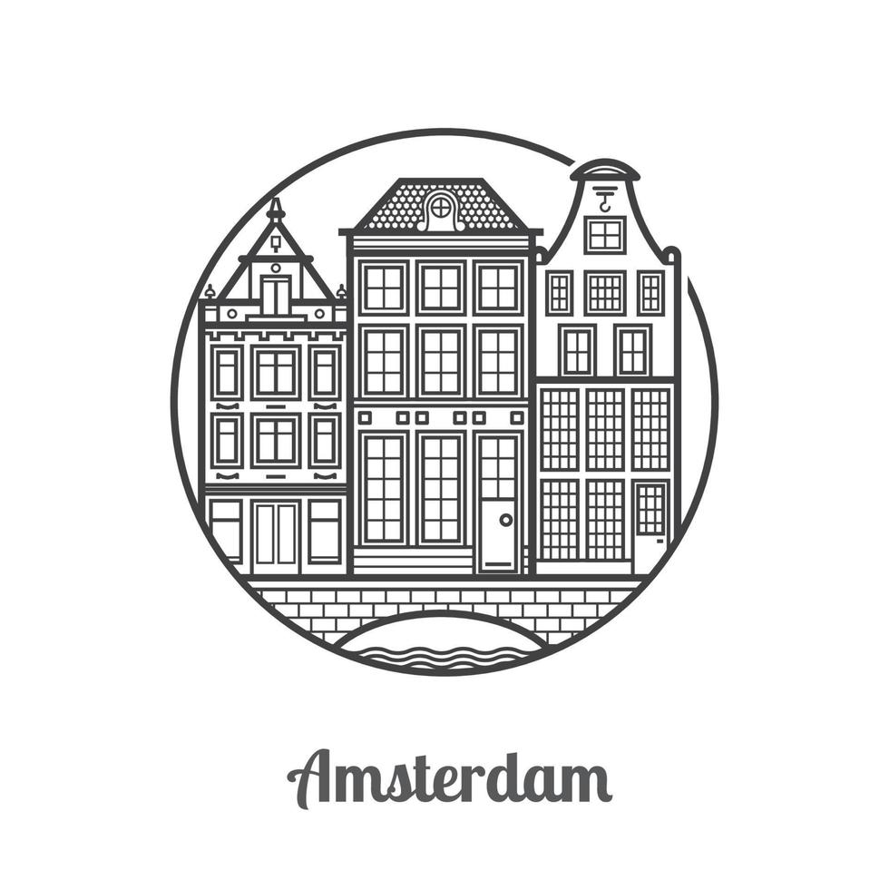 ícone de viagem de amsterdã vetor