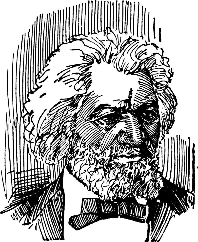 Frederick douglass, ilustração vintage vetor