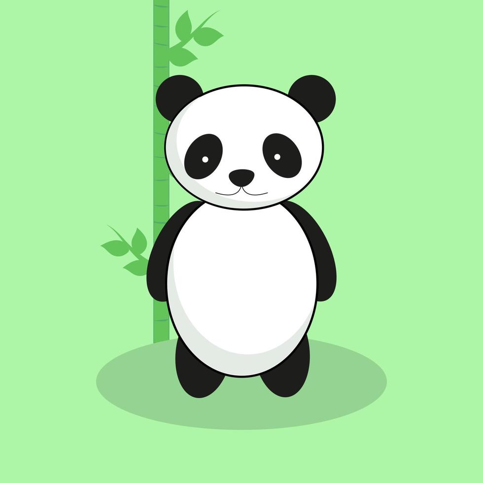 ilustração de desenho colorido editável de vetor de panda animal fofo dos desenhos animados