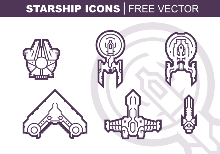 Starship Icons gratuito Pacote Vector