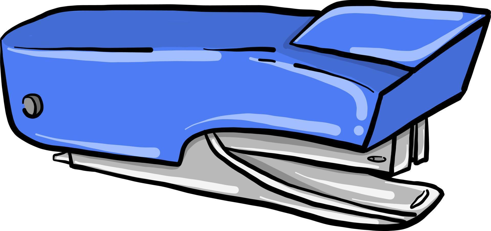 grampeador de metal azul, ilustração, vetor em fundo branco