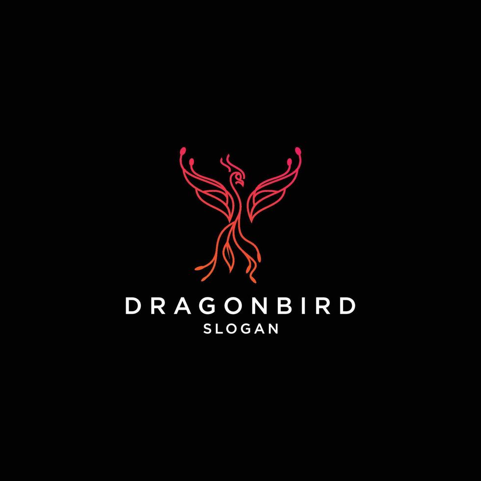 modelo de ícone de design de logotipo de pássaro dragão vetor