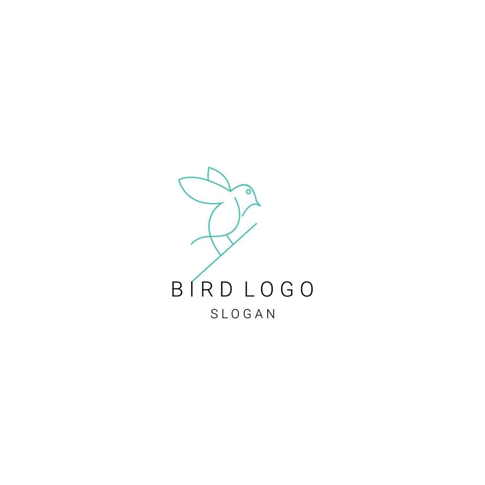 vetor de ícone de design de arte de pássaro de linha simples