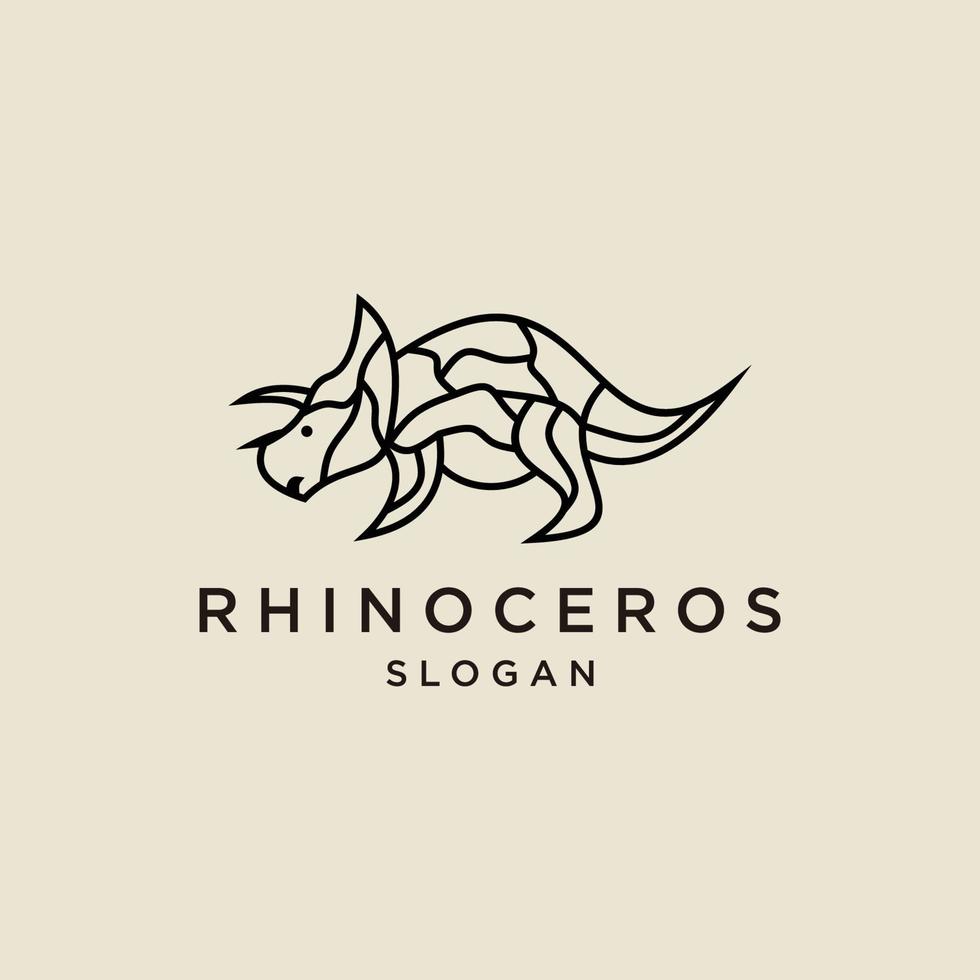 modelo de ícone de design de logotipo de rinoceronte vetor