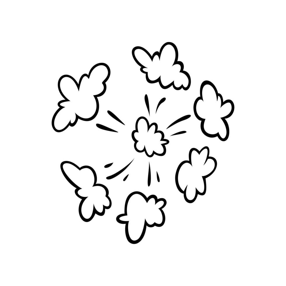 nuvens de efeito de boom em quadrinhos. conjunto de bolhas de explosão e fumaça. ilustração vetorial vetor