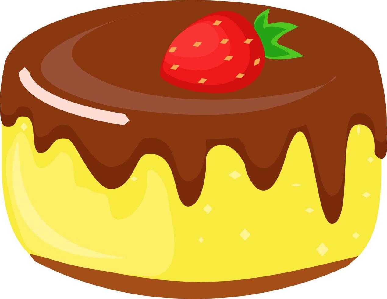 bolo com morango, ilustração, vetor em fundo branco