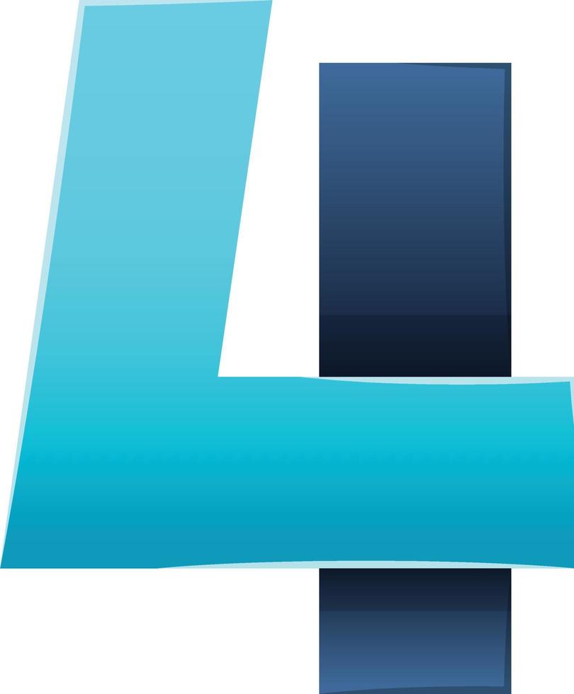 ilustração abstrata do logotipo da letra 4 em estilo moderno e minimalista vetor