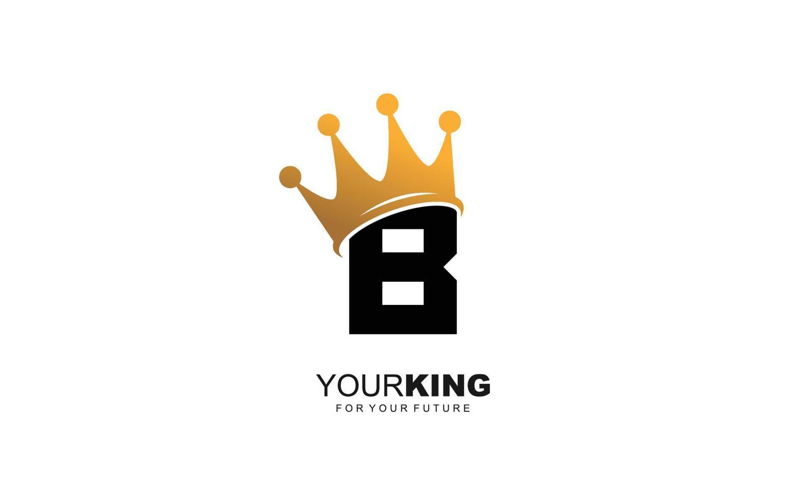 b coroa do logotipo para empresa de construção. carta modelo ilustração vetorial para sua marca. vetor