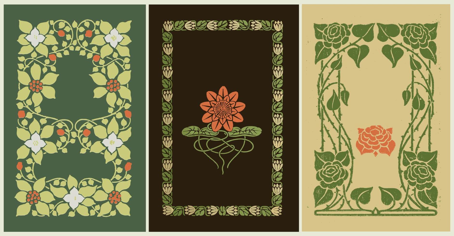 quadros florais vintage. elementos de design para uso em menus, folhetos, capas de livros, rótulos de embalagens e convites. vetor