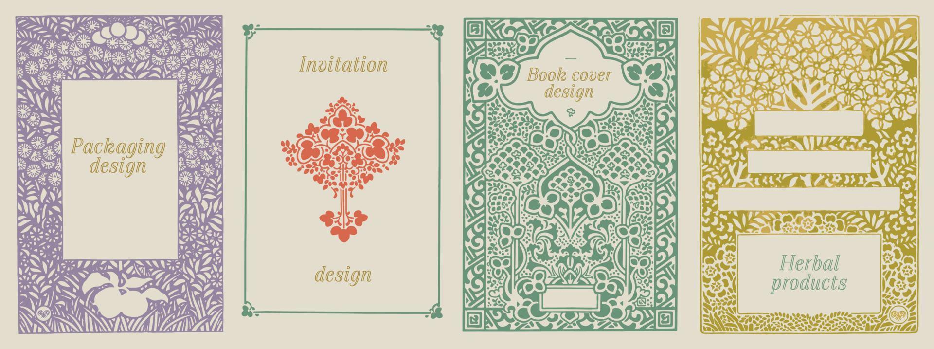 moldura floral vintage. elementos de design para uso em produtos à base de plantas, menus, folhetos, capas de livros, design de embalagens e convites. vetor