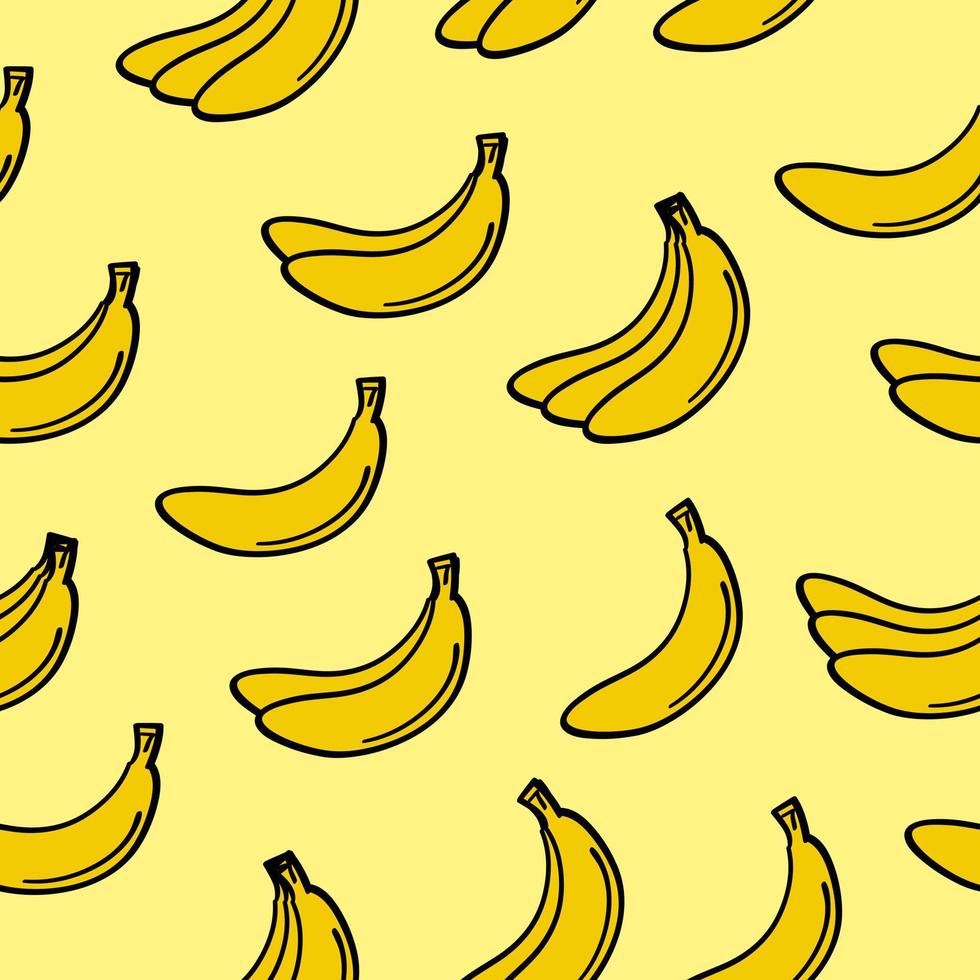 padrão perfeito de banana desenhada de mão vetor