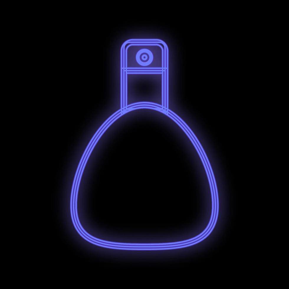 spray perfumado para o corpo, pescoço, pontos erógenos. garrafa azul de cor neon em um fundo preto. ícone para perfumaria, perfumistas. produto ecologicamente correto. ilustração vetorial vetor