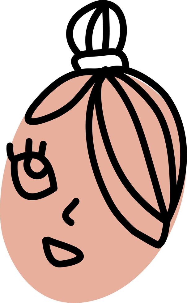 menina com o cabelo em um coque, ilustração, vetor em um fundo branco.