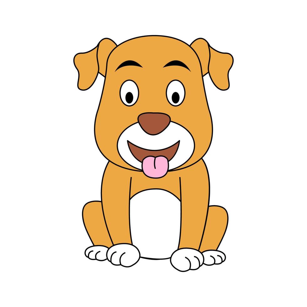 animal fofo de cachorrinho na versão cartoon vetor