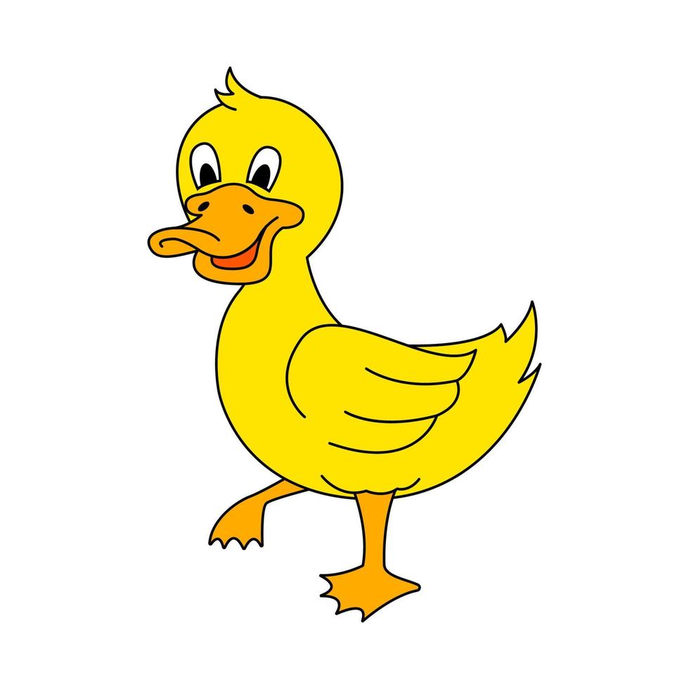 animal fofo de pato na versão cartoon vetor