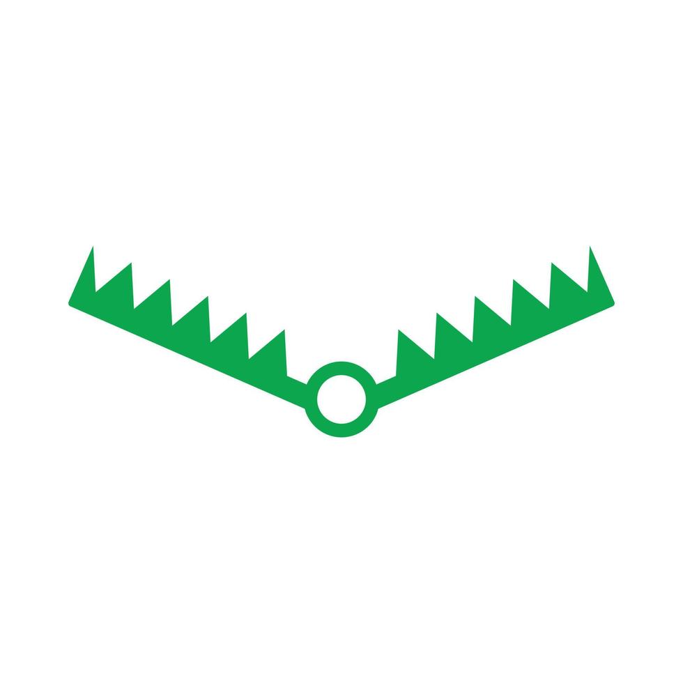 eps10 vetor verde urso armadilha abstrata ícone de arte sólida isolado no fundo branco. símbolo de armadilha em um estilo moderno simples e moderno para o design do seu site, logotipo e aplicativo móvel