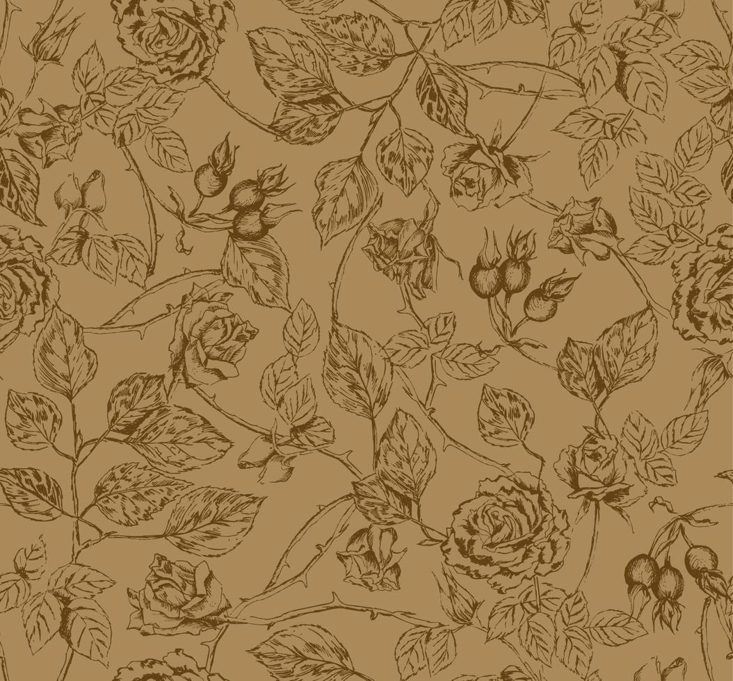 papel de parede, tecido ou design, padrão floral. vetor