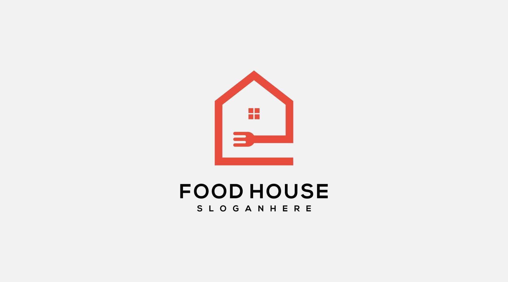 modelo de vetor de design de logotipo de conceito de casa de comida