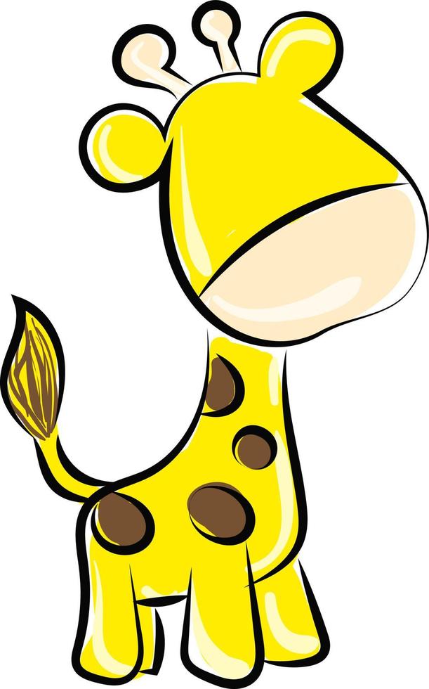 girafa pequena, ilustração, vetor em fundo branco.