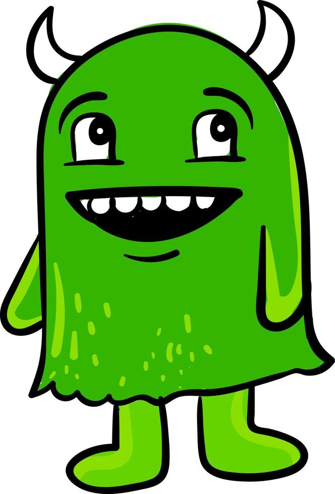 monstro verde, ilustração, vetor em fundo branco