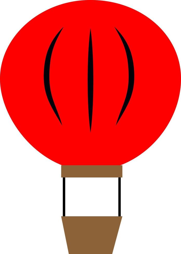 balão de viagem vermelho, ilustração, vetor, sobre um fundo branco. vetor