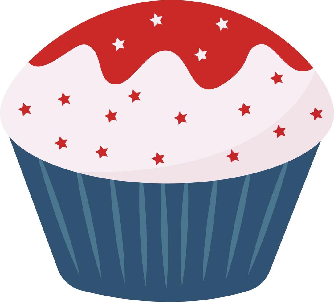 cupcake americano, ilustração, vetor em fundo branco.
