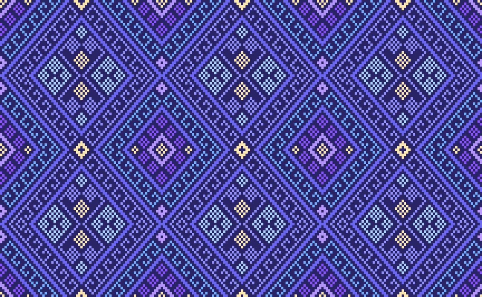 padrão étnico bordado, fundo marroquino geométrico vetorial, estilo asteca de linha de ponto cruzado vetor