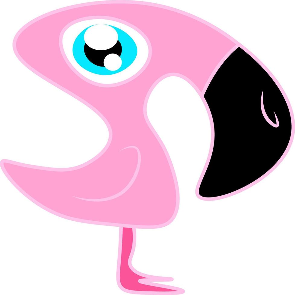 um pequeno flamingo, ilustração vetorial ou colorida. vetor