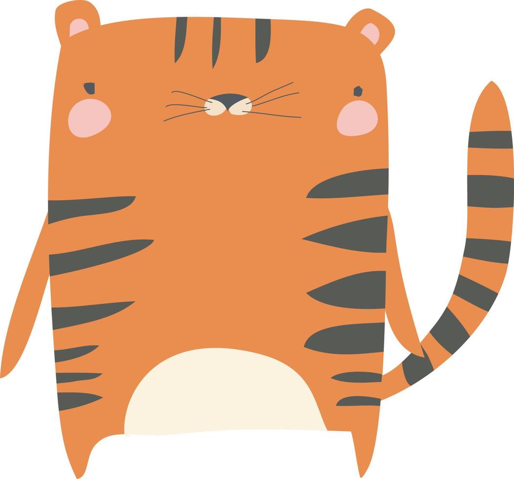 tigre laranja, ilustração, vetor em fundo branco.