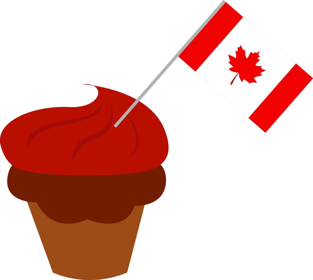 cupcake canadense, ilustração, vetor em fundo branco.