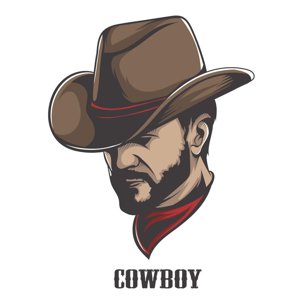 vetor de rosto de cowboy