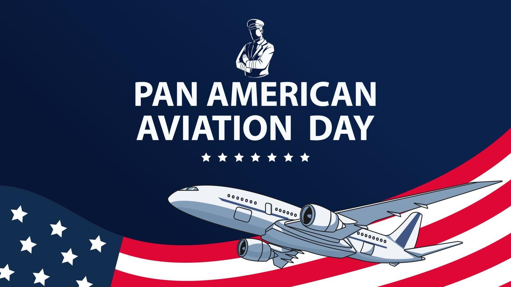 bandeira do dia da aviação pan-americana. vetor de avião