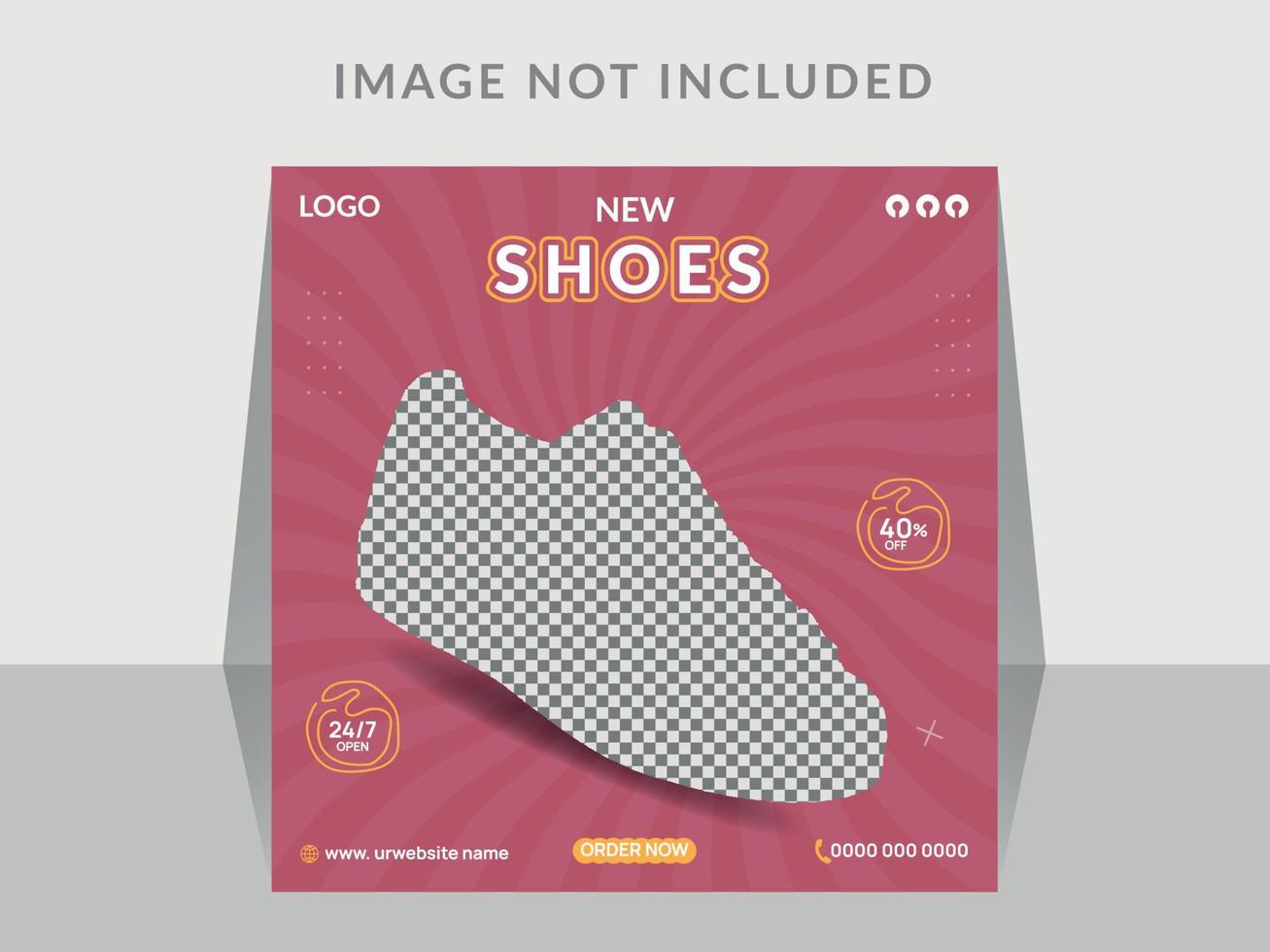 design de cartaz de mídia social de promoção de negócios de sapatos vetor