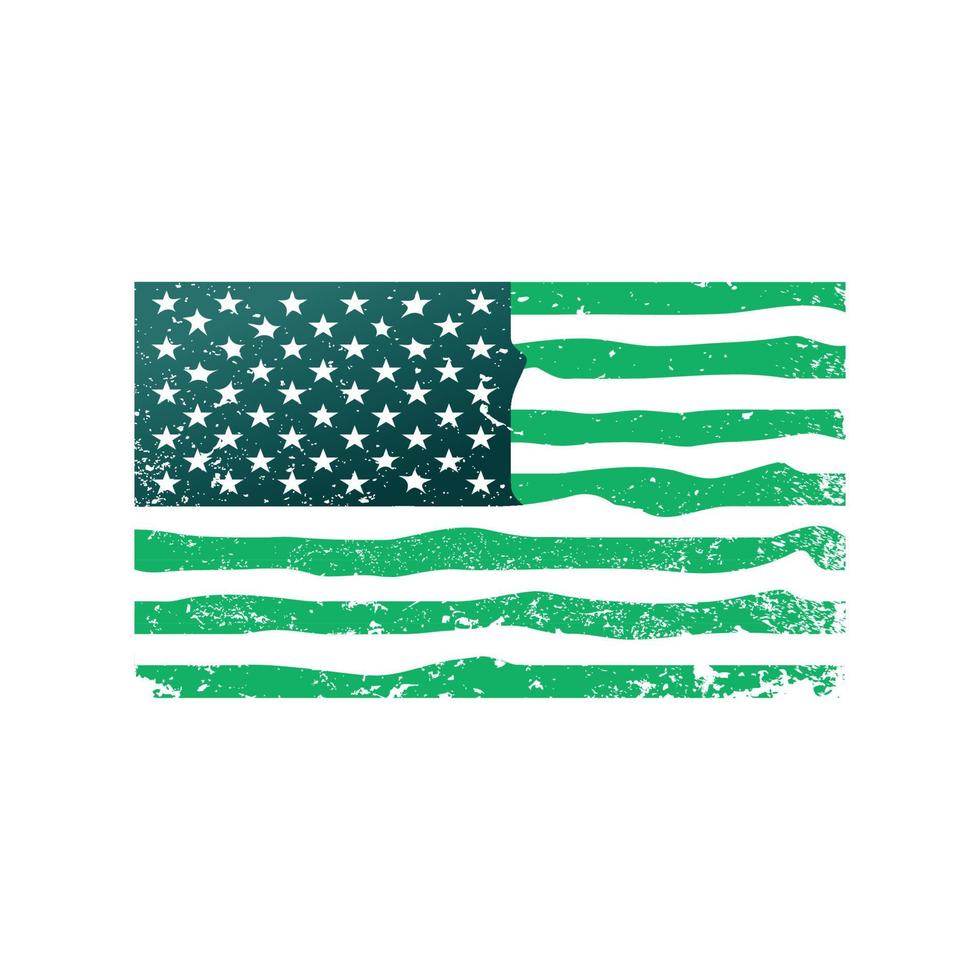 bandeira verde dos estados unidos da américa vetor