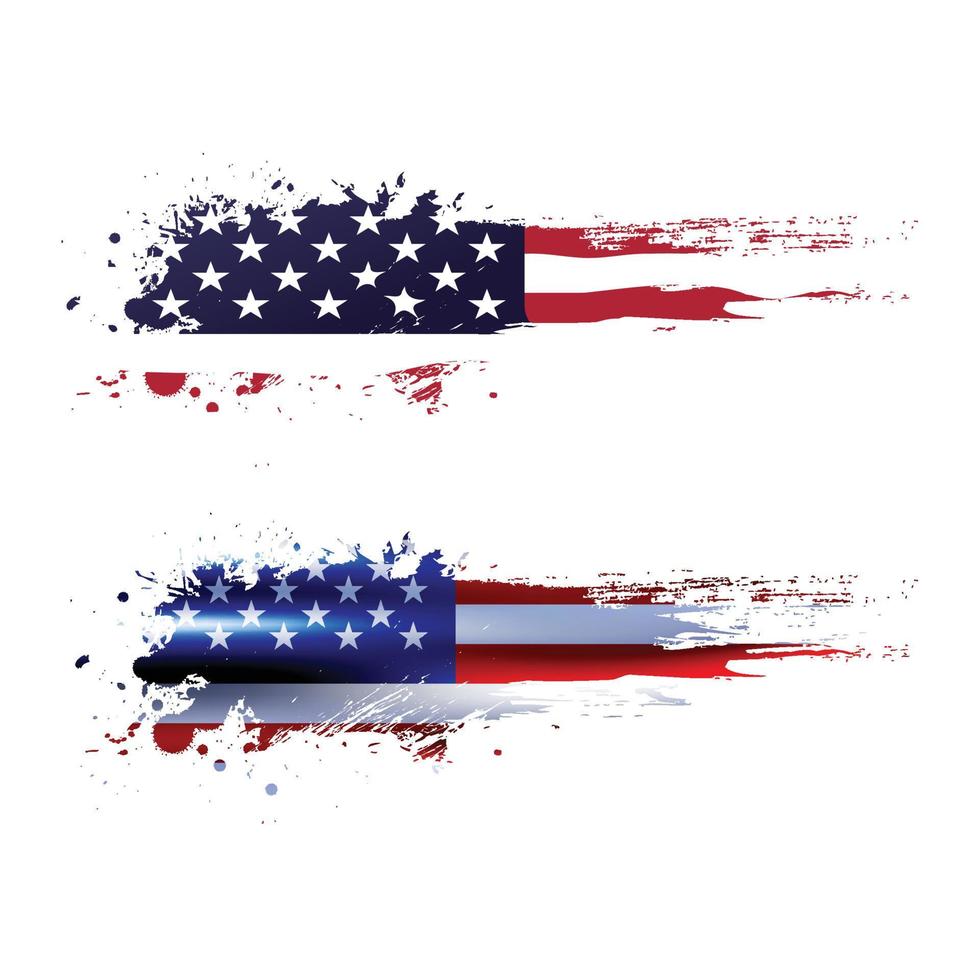 bandeira grunge dos estados unidos da américa, pincel de bandeira dos eua, pincel de fundo vetor