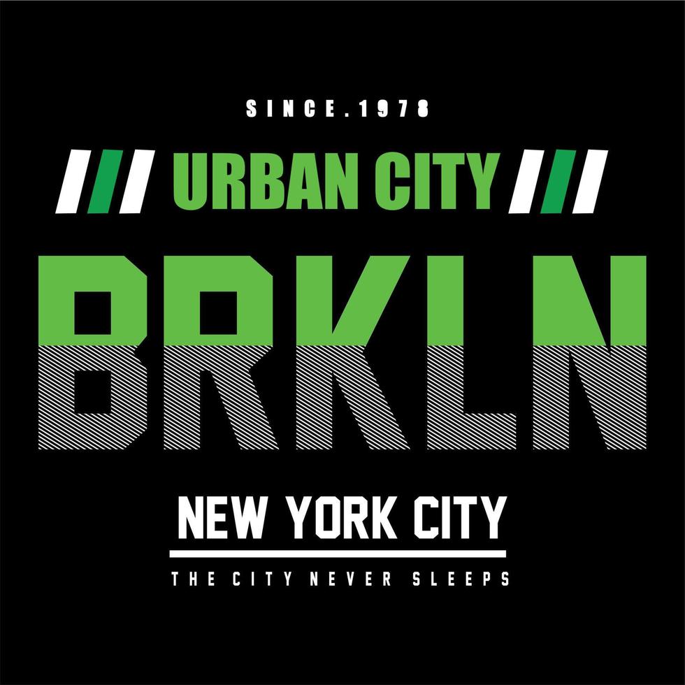 brooklyn tipografia design t-shirt impressão ilustração vetorial vetor