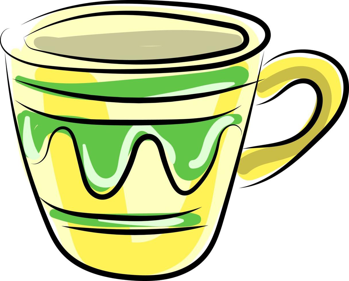 xícara de chá, ilustração, vetor em fundo branco.